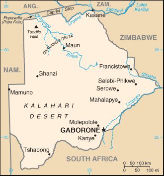 Botswana : mappa 
