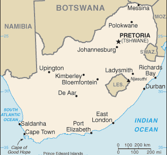 Sudafrica : mappa 