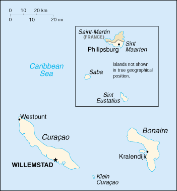 Antilhas Holandesas : mapa 