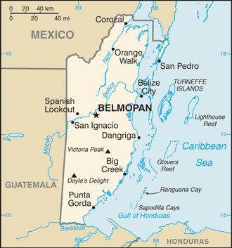 Belize : mappa 