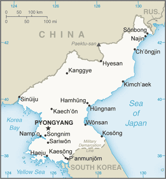 Corea del Norte : mapa 