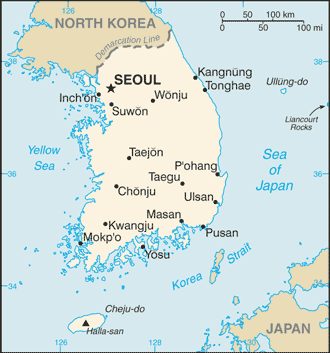 Corea del Sud : mappa 