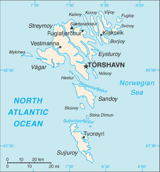 Isole Faroe : mappa 