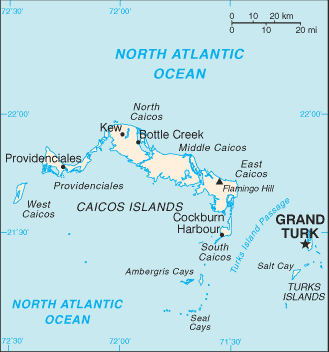 Turks and Caicos Islands : map 