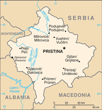 Kosovo : map 