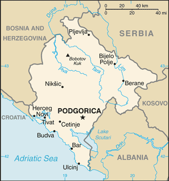 Montenegro : mapa 