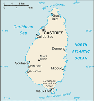 Saint Lucia : map 