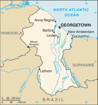 Guiana : mapa 