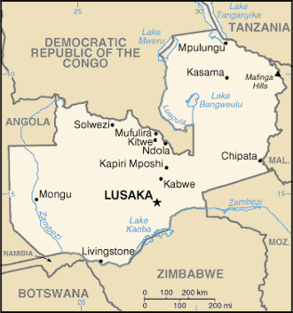 Zambia : mappa 